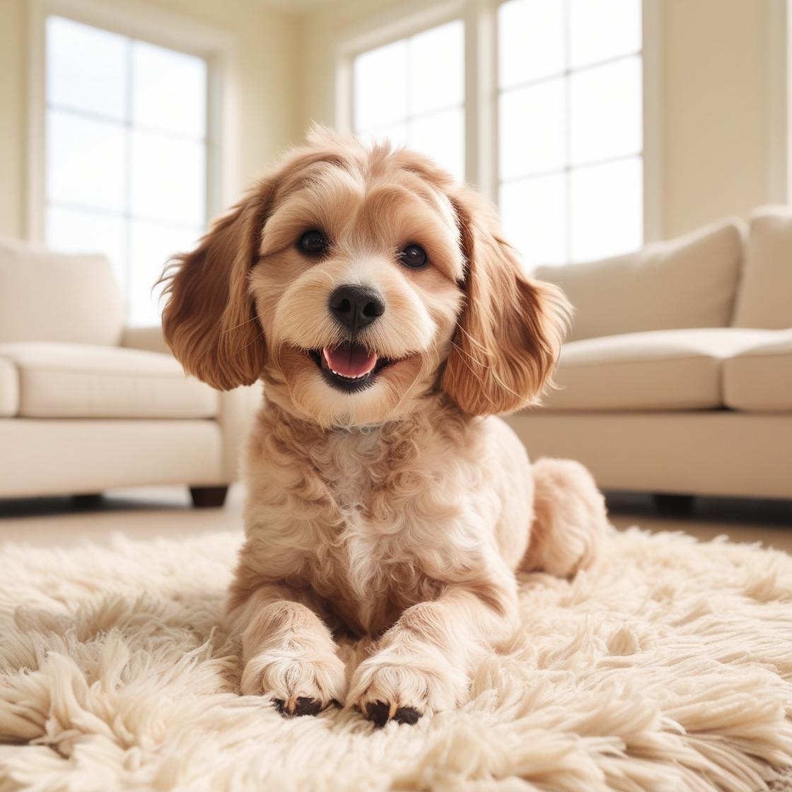 Cockapoo-in-a-play-bow-position-in-a-living-room-1