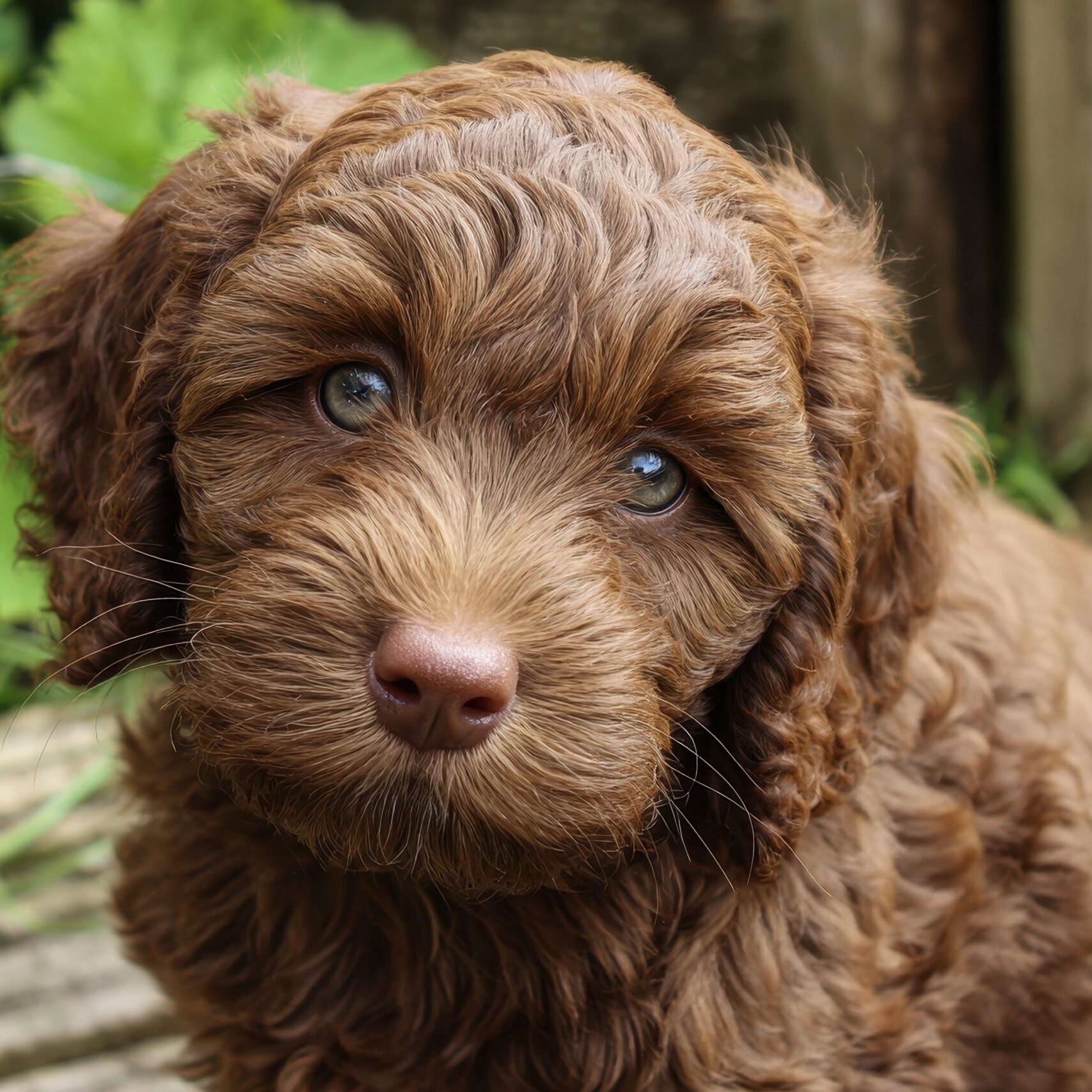 Brown cockapoo puppy named Nelli